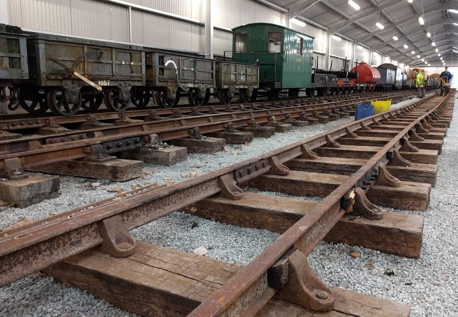 Close up view of the newly laid tracks.