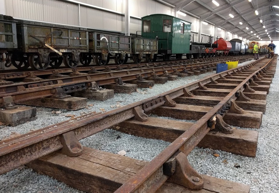Close up view of the newly laid tracks.